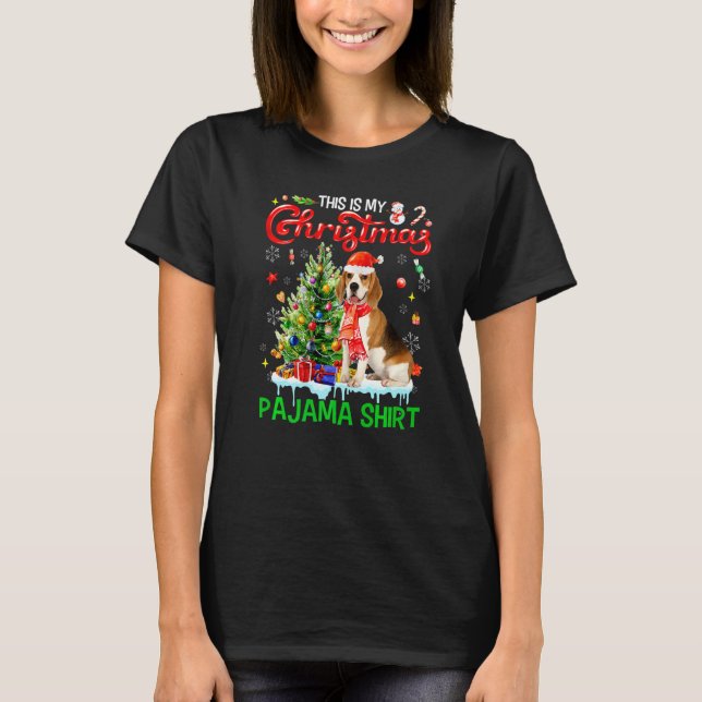 Camiseta This My Christmas Pajama  Beagle Scarf Santa Xmas (Anverso)