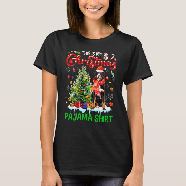 Camiseta This My Christmas Pajama   Bernese Mountain Santa  (Anverso)