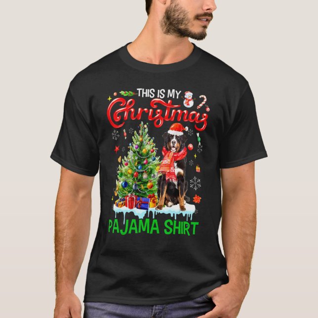 Camiseta This My Christmas Pajama   Bernese Mountain Santa  (Anverso)