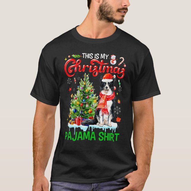 Camiseta This My Christmas Pajama   Border Collie Santa Xma (Anverso)