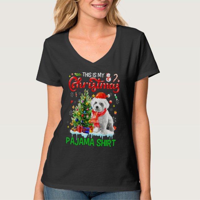 Camiseta This My Christmas Pajama   Maltese Scarf Santa Xma (Anverso)