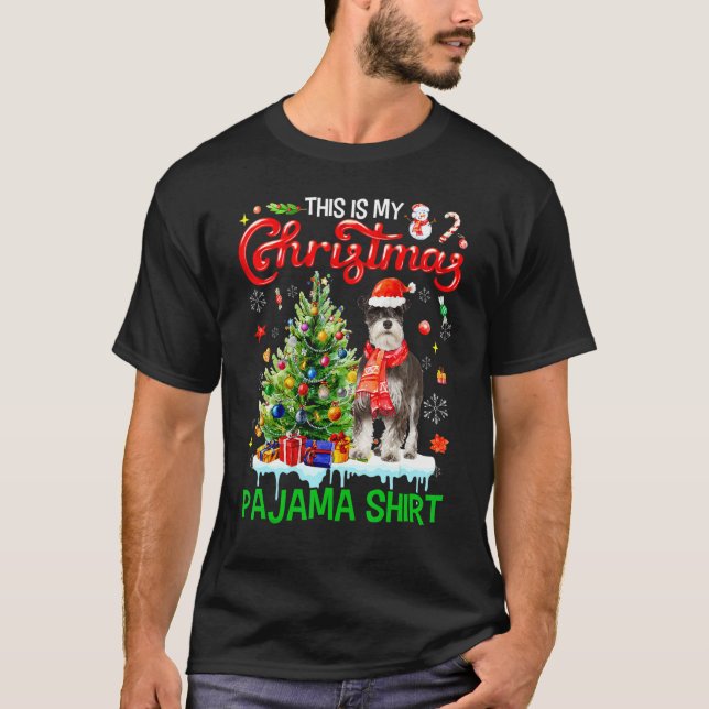 Camiseta This My Christmas Pajama  Miniature Schnauzer Sant (Anverso)