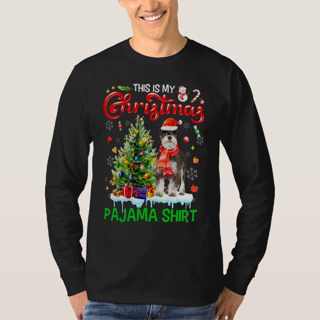Camiseta This My Christmas Pajama  Miniature Schnauzer Sant (Anverso)