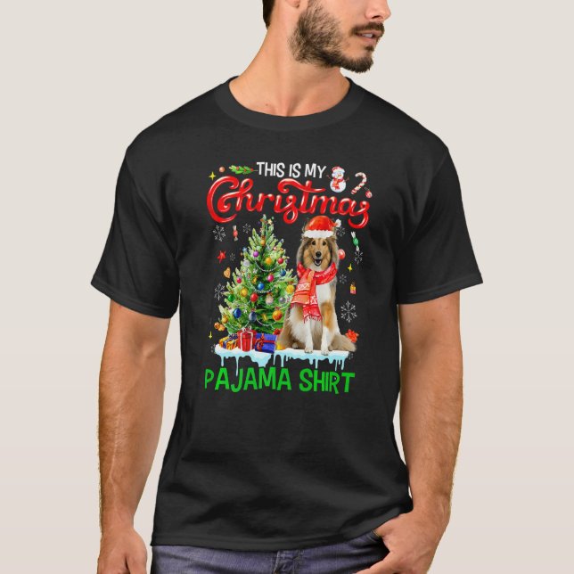 Camiseta This My Christmas Pajama  Shetland Sheepdog Santa  (Anverso)