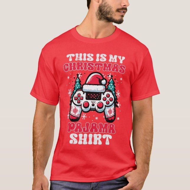Camiseta This My Christmas Pajama Shirt Gaming Xmas Men Boy (Anverso)