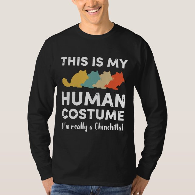 Camiseta This My Human Costume I'm Really Chinchilla Hallow (Anverso)
