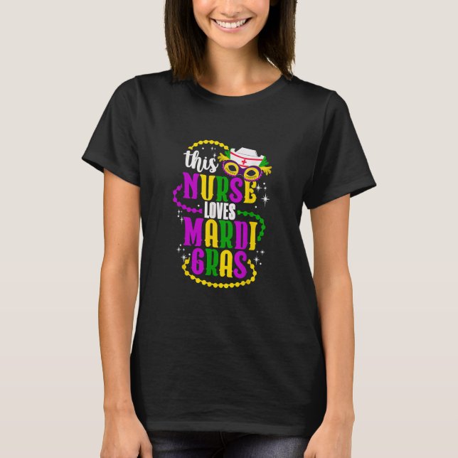 Camiseta This Nurse Loves Mardi Gras Party (Anverso)