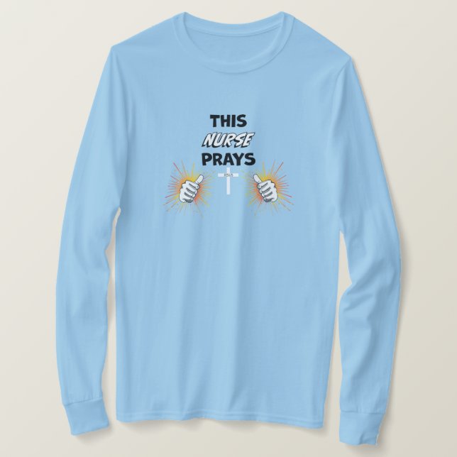 Camiseta This Nurse Prays - Christian (Anverso del diseño)