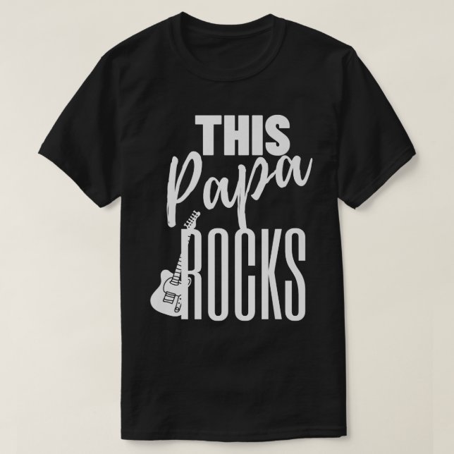 Camiseta This Papa Rocks Guitar Player Rock n RollGuitar118 (Diseño del anverso)