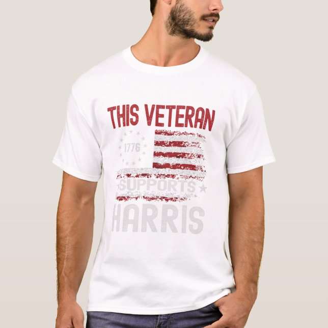 Camiseta This Veteran Supports Harris (Anverso)