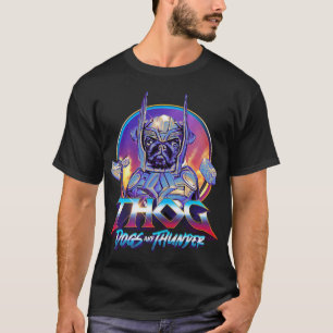 Camiseta THOG - Perros y Truenos - Divertido superhéroe pug