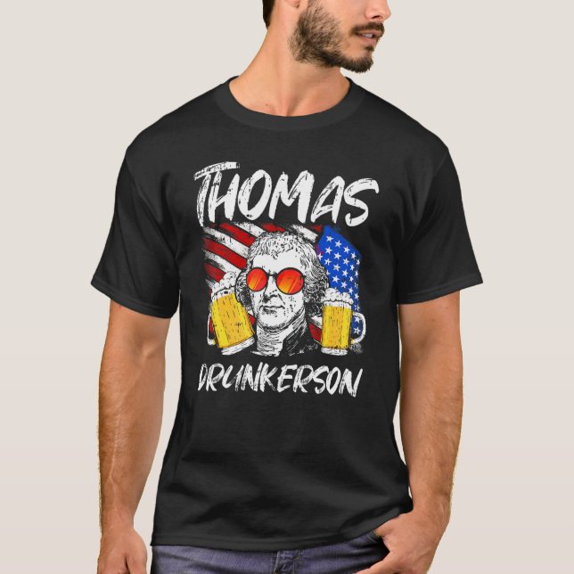Camiseta Thomas Drunkerson Thomas Jefferson Ee.Uu. Flag Bee (Anverso)