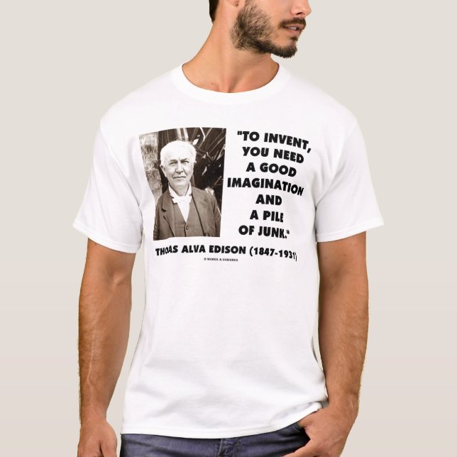 Camiseta Thomas Edison para inventar la pila de la (Anverso)