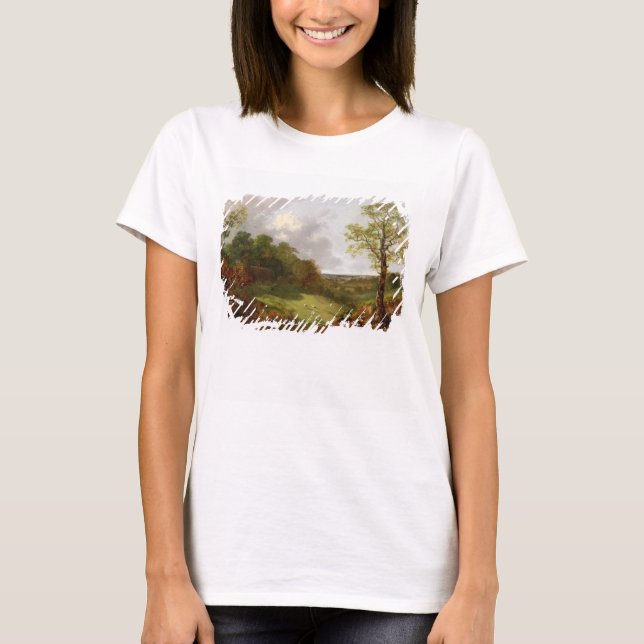 Camiseta Thomas Gainsborough | Paisaje de madera con algodó (Anverso)