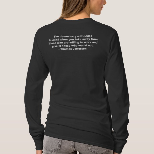 Camiseta Thomas Jefferson - la democracia cesará al exi (Reverso)