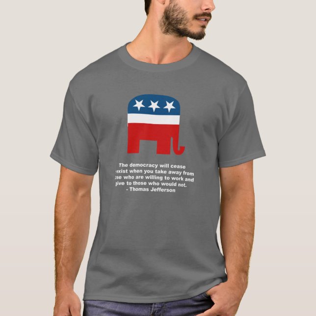 Camiseta Thomas Jefferson - la democracia cesará al exi (Anverso)