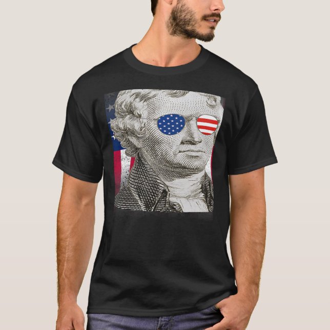 Camiseta Thomas Jefferson Patriotic American Flag 4th of Ju (Anverso)
