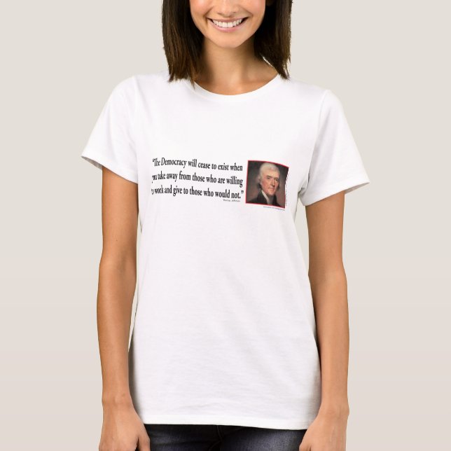 Camiseta Thomas Jefferson sobre la democracia (Anverso)