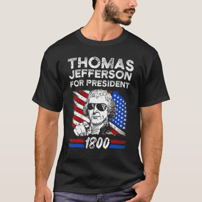 Camiseta Thomas Jefferson Usa Flag American Cuarto De Julio (Anverso)