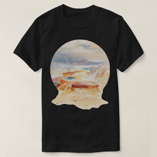 Camiseta Thomas Moran pintando Minerva Terrace Yellowstone  (Diseño del anverso)