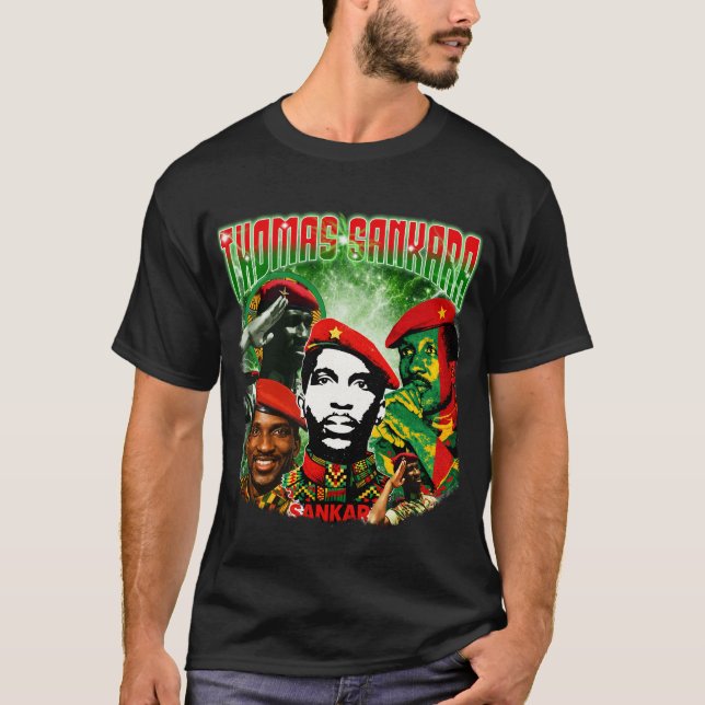 Camiseta Thomas Sankara Vintage Pan African Bootleg Retro (Anverso)