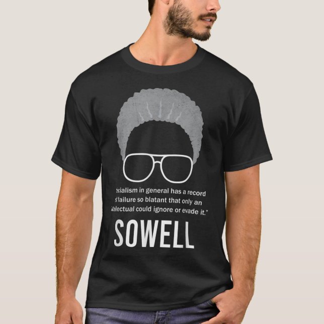 Camiseta Thomas Sowell Socialismo cita el mes de la histori (Anverso)