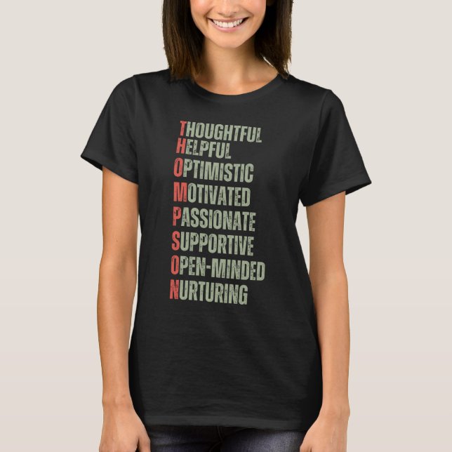 CAMISETA THOMPSON - NOMBRE/PRIMER/ÚLTIMO NOMBRE (Anverso)