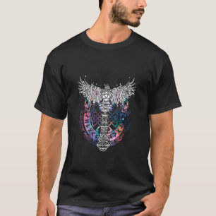 Camiseta Thor Hammer Raven Mjölnir Runes Vikings Vegvisir V