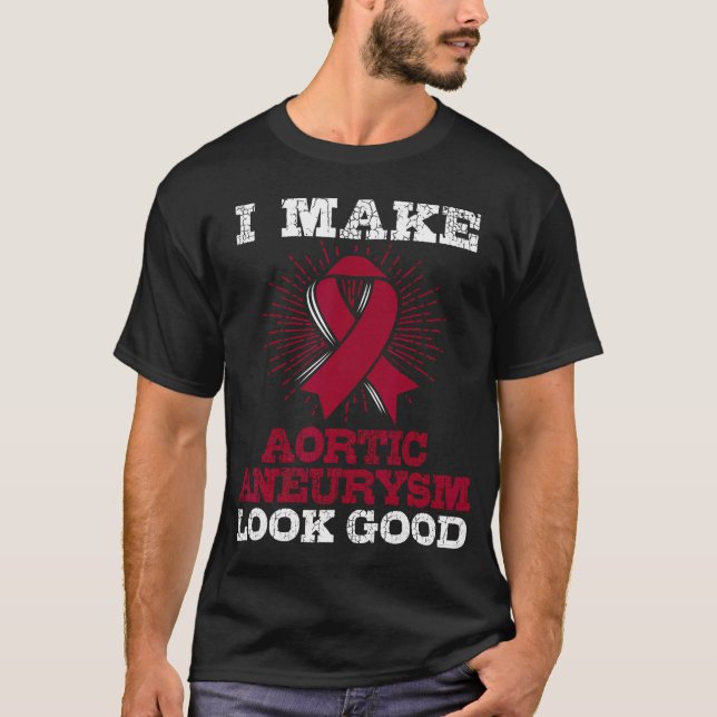 Camiseta Thoracic Aneurysm Awareness T-Shirt Burgund (Anverso)