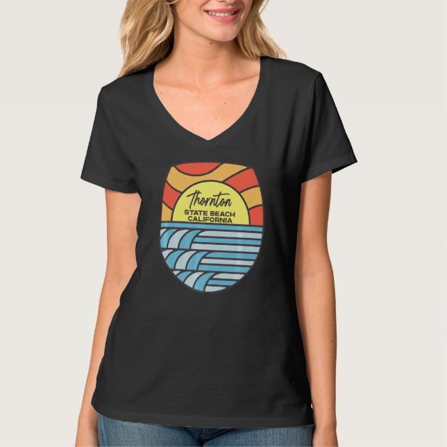 Camiseta Thornton State Beach California Ca Beach Sunset (Anverso)