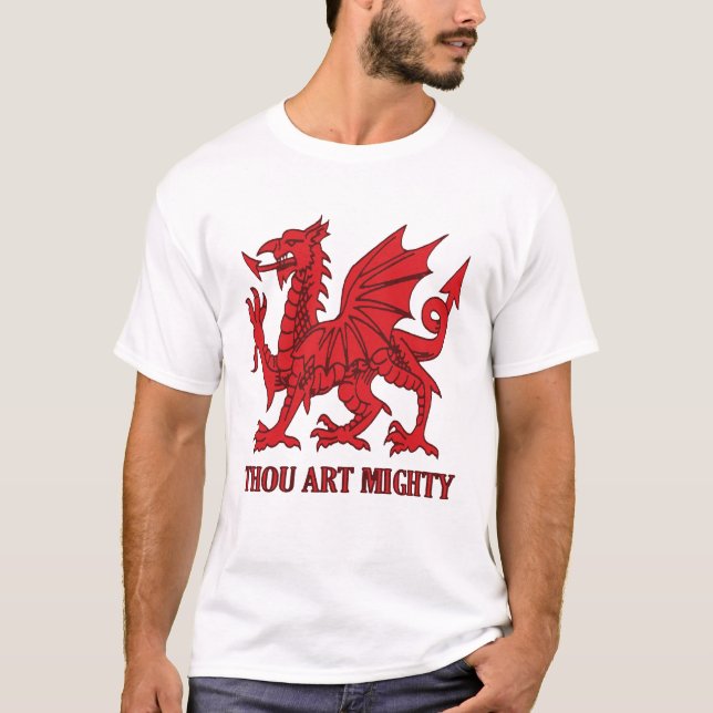 Camiseta Thou Art Mighty Red Dragon Welsh Rugby (Anverso)