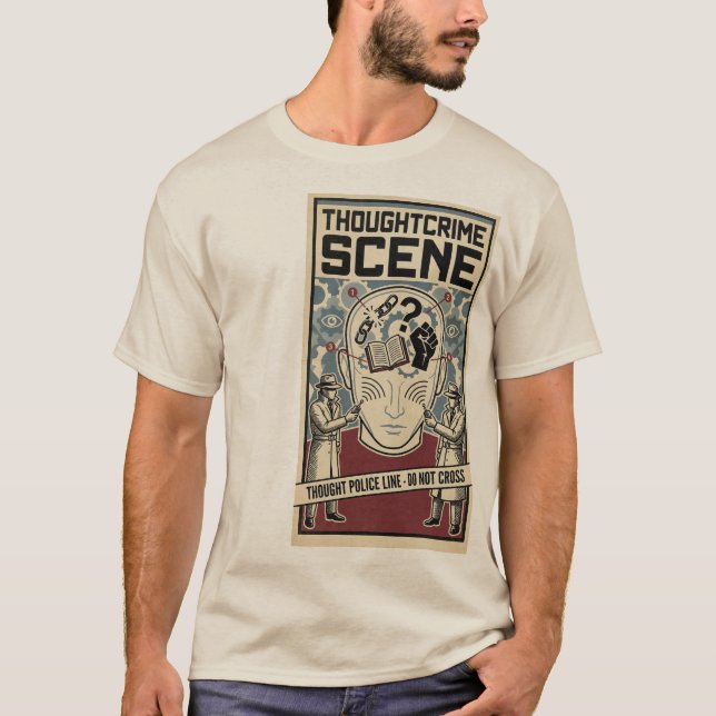 Camiseta Thoughtcrime Scene Dystopian Surrealist Warning (Anverso)