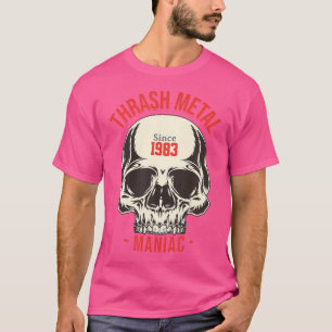 Camiseta Thrash Maniac Metalizado Calavera Fuerte Metalizad