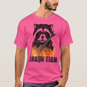 Camiseta Thrash Team Funny Raccoon Heavy Metalizado Guitar 