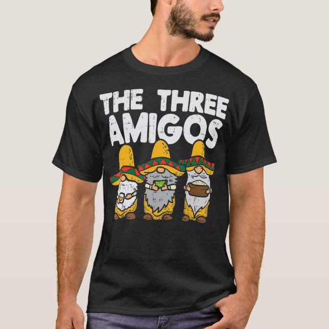 Camiseta Three Amigos Mexican Gnomes Cute Cinco De Mayo Fie (Anverso)