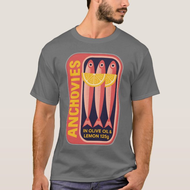 Camiseta Three Anchovies in Olive Lemon Can gift (Anverso)