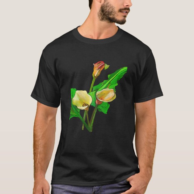 Camiseta Three Calla Lilies Black Outline (Anverso)