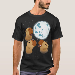 Camiseta Three Capybaras Moon 3 Capybara Howling At The Moo