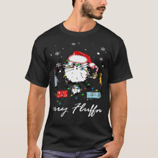 Camiseta Three Cat Mery Fluffmas Merry Christmas Cat