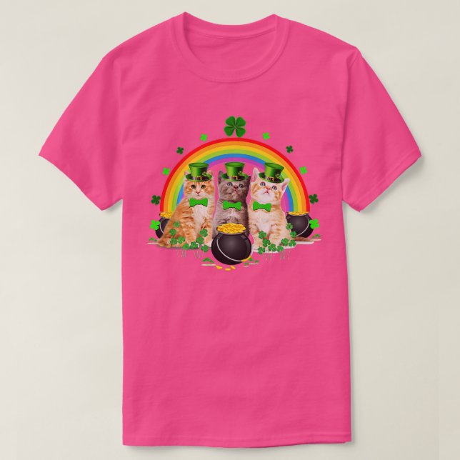 Camiseta Three Cat St Patricks Day  Kitty Kitten Lover Iris (Diseño del anverso)