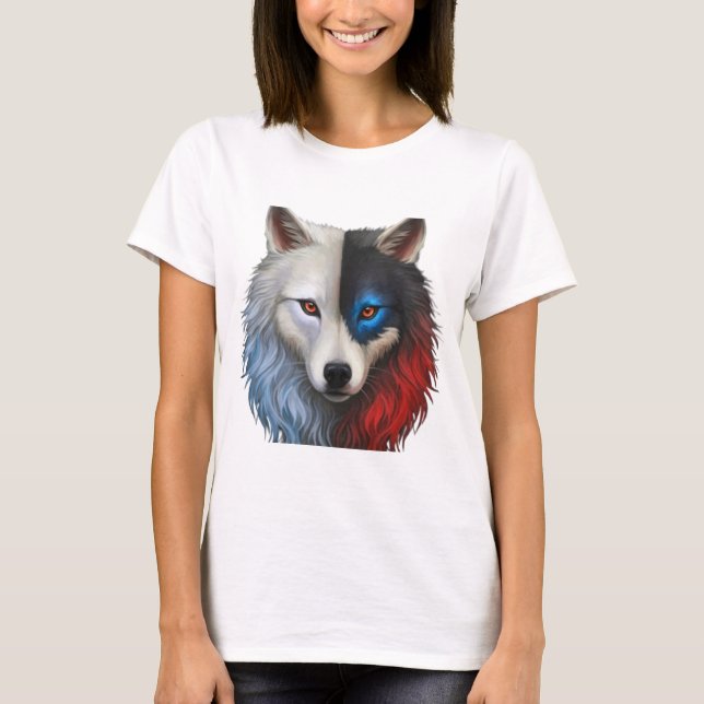 Camiseta Three colored wolf (Anverso)