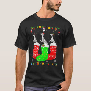 Camiseta Three Dalmatian Dog In Christmas Socks Matching Xm