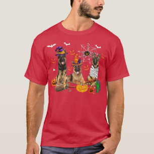 Camiseta Three German Shepherd Dogs Mummy Witch Scary Pumpk
