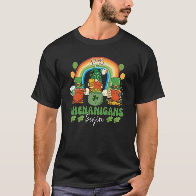 Camiseta Three Gnome St Patricks Day Let the Shenanigans Be (Anverso)