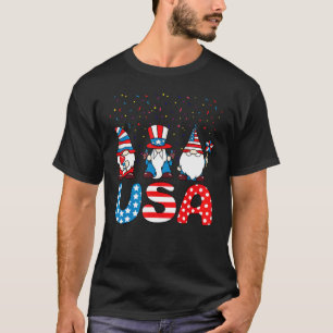 Camiseta Three Gnomes Celebrating Independence Usa Day 4th 