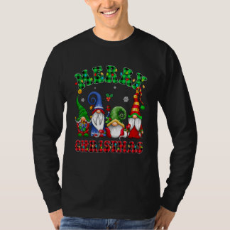 Camiseta Three Gnomes Christmas Lights Family Gnomes Xmas M