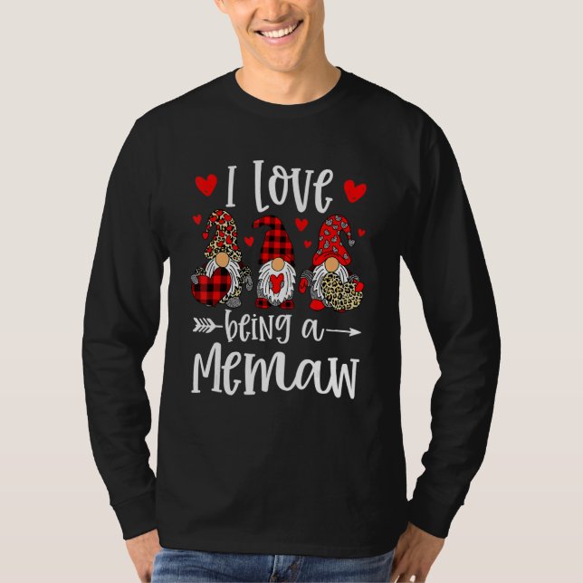 Camiseta Three Gnomes I Love Being A Memaw Funny Valentines (Anverso)