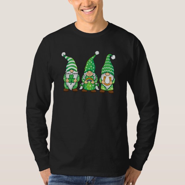 Camiseta Three Gnomes Lucky Shamrock St Patrick's Day Gnome (Anverso)