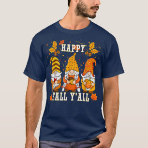 Camiseta Three Gnomes Thanksgiving Happy Fall Yall Cute Gno