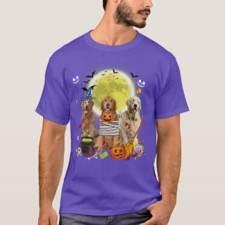 Camiseta Three Golden Retriever Dogs Witch Scary Mummy Hall